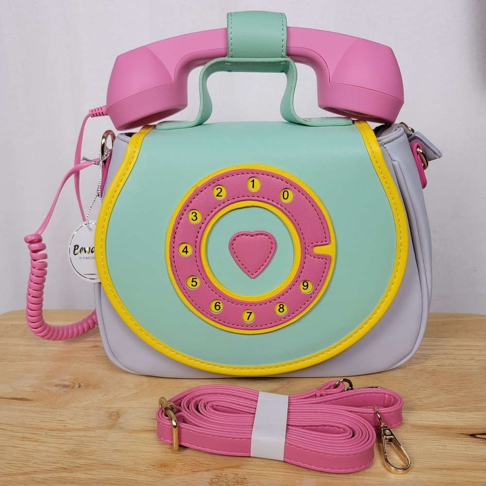 Bewaltz Ring Ring Phone Convertible Handbag Cotton Candy Mint Retro  Telephone